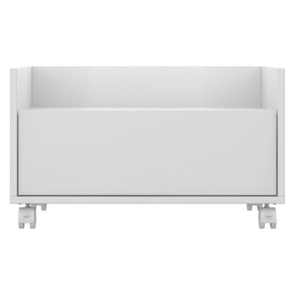 Imagem de Kit com 2 Mesas de Cabeceira 60cm com Rodízios Branca