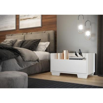 Imagem de Kit Com 2 Mesas De Cabeceira 60Cm Multimóveis V3634 Branco