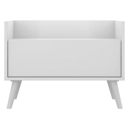 Imagem de Kit Com 2 Mesas De Cabeceira 60Cm Retrô Multimóveis V3633 Branca Branco