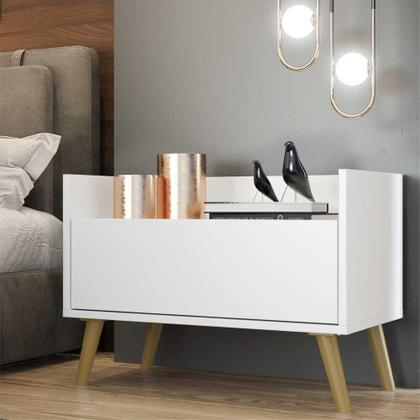 Imagem de Kit com 2 Mesas de Cabeceira 60cm Retrô Multimóveis V3633