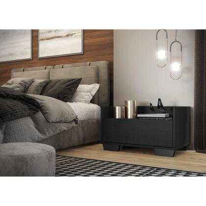 Imagem de Kit com 2 Mesas De Cabeceira 80 Cm com Pés Quadrados