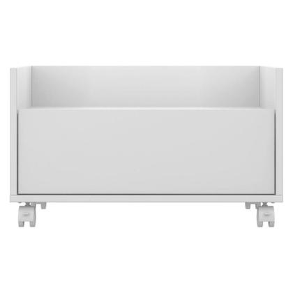 Imagem de Kit Com 2 Mesas De Cabeceira 80Cm Com Rodízios Multimóveis V4007 Branca Branco