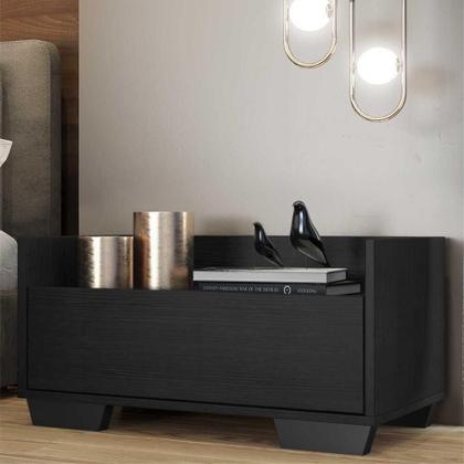 Imagem de Kit Com 2 Mesas De Cabeceira 80Cm Multimóveis V4003 Preto