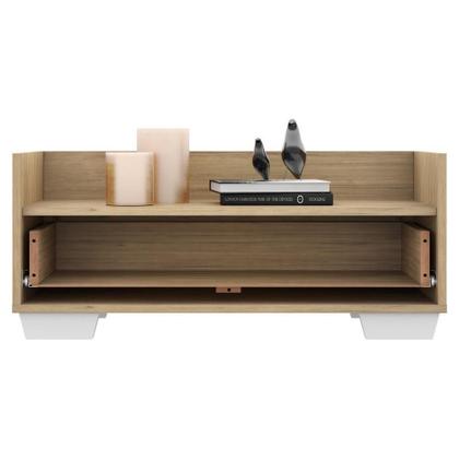 Imagem de Kit Com 2 Mesas De Cabeceira 80Cm Multimóveis V4003 Rustic/Branca Rustic/Branco