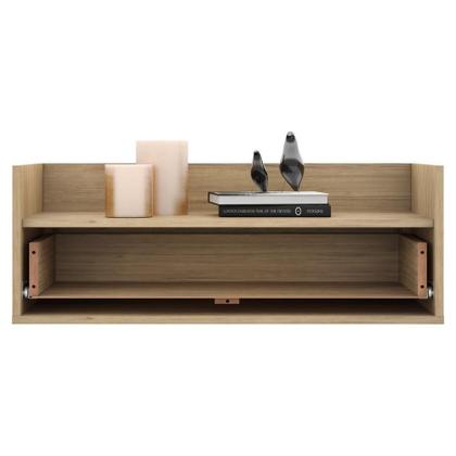 Imagem de Kit Com 2 Mesas De Cabeceira 80Cm Suspensa Multimóveis V4005 Rustic/Branca Rustic/Branco