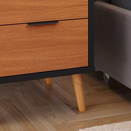 Imagem de Kit Com 2 Mesas De Cabeceira Quarto Estilo Retrô Mesa Lateral Decorativa Toni 3 Gavetas G2 Plus