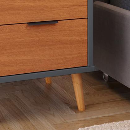 Imagem de Kit Com 2 Mesas De Cabeceira Quarto Estilo Retrô Mesa Lateral Decorativa Toni 3 Gavetas GB Plus