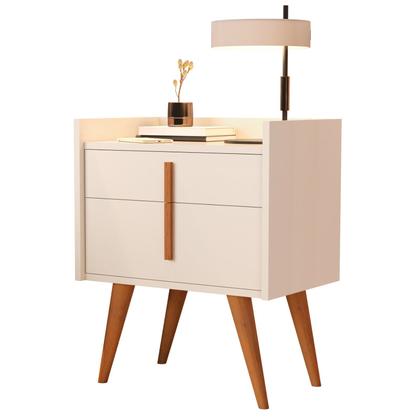 Imagem de Kit Com 2 Mesas De Cabeceira Quarto Retrô Decorativa Canto Lateral - Davi Pérola G2 Plus