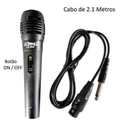 Imagem de Kit com 2 Microfones para Karaokê e Caixa de Som com fio de 2.5 metros