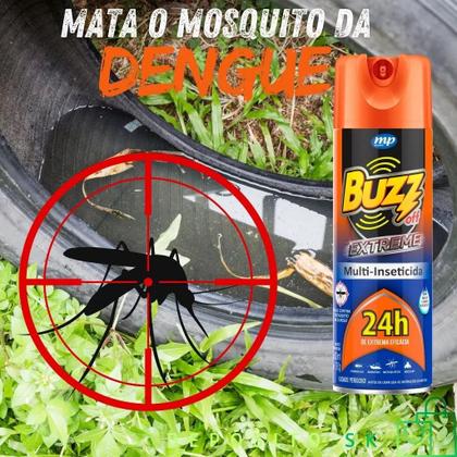 Imagem de KIT COM 2 Multi Inseticida Buzz Off 450ml Eficaz Contra o Mosquito da Dengue My Place Extreme Baratas Aranhas AE2500015
