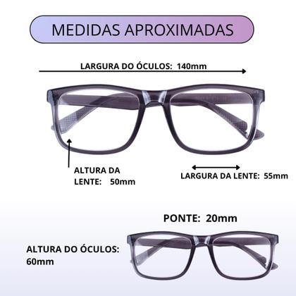 Imagem de Kit com 2 Óculos de Grau para Leitura / Trabalho / Descanso Unissex - Escolha a Cor e Grau 0.5 - 5.0