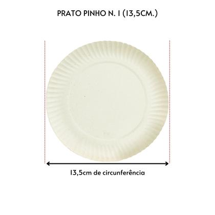 Imagem de Kit com 2 Pacotes de Prato Pinho nº 1 13,5cm com 100 Unidades Cada  Total 200 Pratos Descartáveis