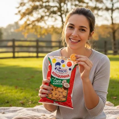 Imagem de Kit com 2 Pacotes de Rosquinhas Panco Sabor Coco 500g  Sabor e Qualidade para Deixar Seu Lanche Mais Gostoso
