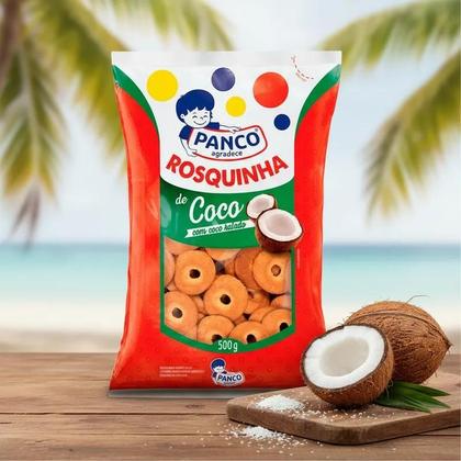 Imagem de Kit com 2 Pacotes de Rosquinhas Panco Sabor Coco 500g  Sabor e Qualidade para Deixar Seu Lanche Mais Gostoso