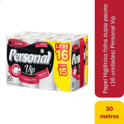 Imagem de Kit com 2 Papel Higiênico Personal Vip Folha Dupla Leve 16 Pague 15 Barato Atacado