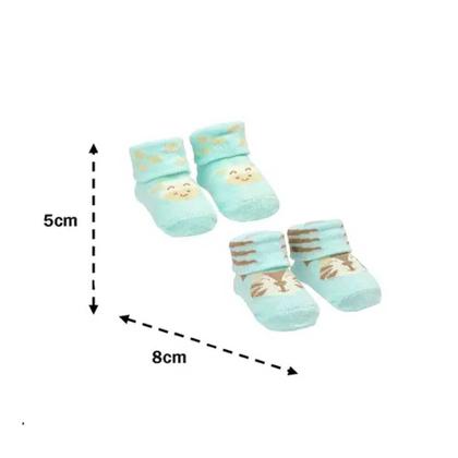 Imagem de Kit Com 2 Pares De Meias RN Masculina Tigre E Girafas Pimpolho