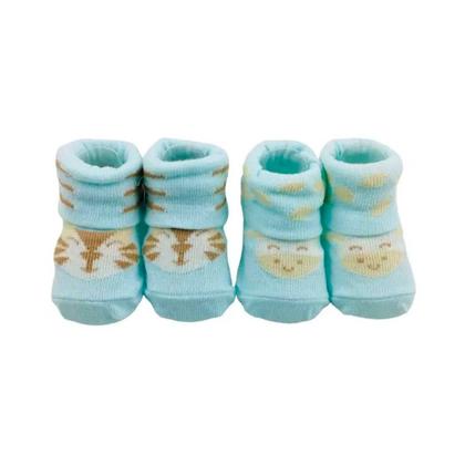 Imagem de Kit Com 2 Pares De Meias RN Masculina Tigre E Girafas Pimpolho