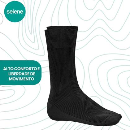 Imagem de Kit Com 2 Pares De Meias Social Selene Indicada Para Diabético Modelo Em Algodão
