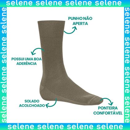 Imagem de Kit Com 2 Pares De Meias Social Selene Indicada Para Diabético Modelo Em Algodão