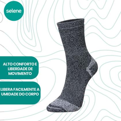 Imagem de Kit Com 2 Pares De Meias Trekking Coolmax Esportiva Sport Modelo Cano Longo Selene