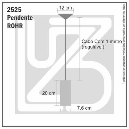 Imagem de Kit com 2 Pendentes Tubo Rohr - Preto