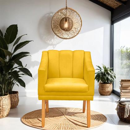 Imagem de Kit com 2 Poltronas Cadeira para Sala Confortável e Moderna Mila Suede