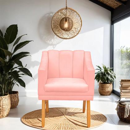 Imagem de Kit com 2 Poltronas Cadeira para Sala Confortável e Moderna Mila Suede