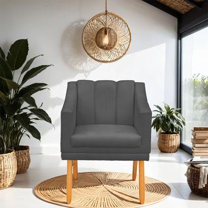 Imagem de Kit com 2 Poltronas Cadeira para Sala Confortável e Moderna Mila Suede