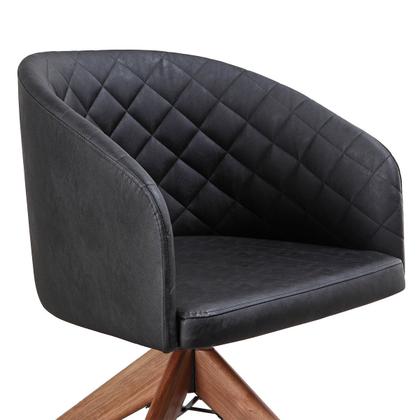 Imagem de Kit com 2 Poltronas Virgínia com Base Giratória em Madeira Castanho  Exclusiva