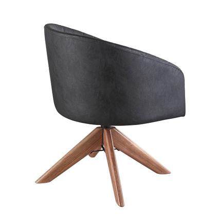 Imagem de Kit com 2 Poltronas Virgínia com Base Giratória em Madeira Castanho  Exclusiva