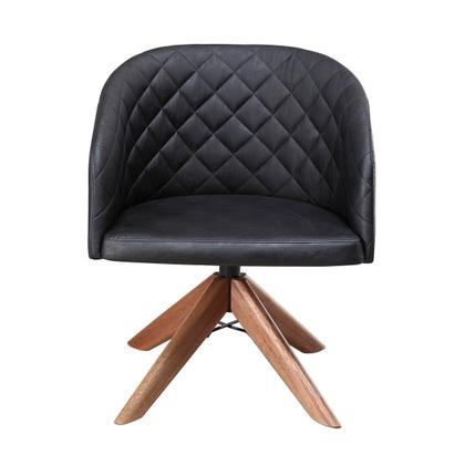 Imagem de Kit com 2 Poltronas Virgínia com Base Giratória em Madeira Castanho  Exclusiva