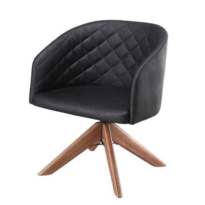 Imagem de Kit com 2 Poltronas Virgínia com Base Giratória em Madeira Castanho  Exclusiva