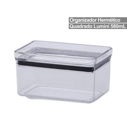 Imagem de Kit com 2 Potes Hermético Mantimentos Recipientes De Acrílico  580ML Transparente Alimentos Empilhável Cozinha