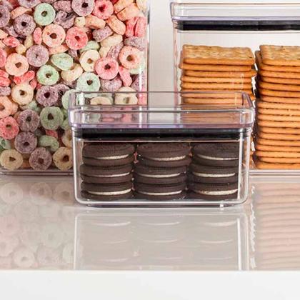 Imagem de Kit com 2 Potes Hermético Mantimentos Recipientes De Acrílico  580ML Transparente Alimentos Empilhável Cozinha