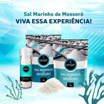 Imagem de kit com 2 Pouchs Sal marinho de Mossoró Smart 1kg GROSSO