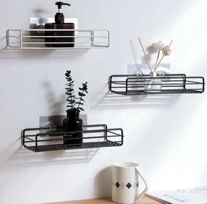 Imagem de Kit com 2 Prateleiras de Banheiro RETANGULAR Preto