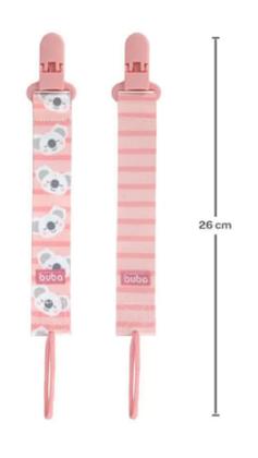Imagem de Kit com 2 Prendedores de Chupeta Clipe com Trava Coala Rosa 14496 - Buba