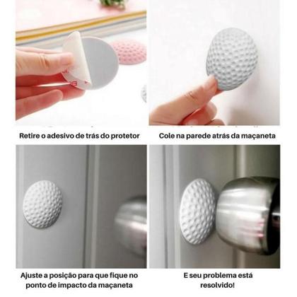 Imagem de Kit Com 2 Protetor De Porta Maçaneta Anti Impacto Parede