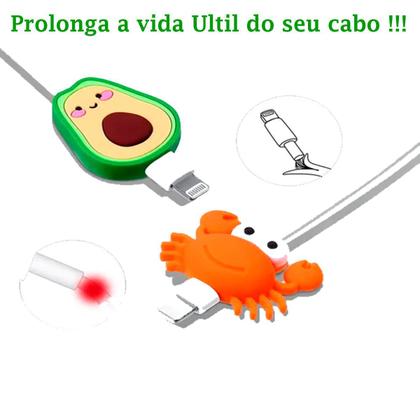 Imagem de kit com 2 Protetores de Cabos Fio para Celular Fofinho Usb Bichinhos p/ Carregador Fone