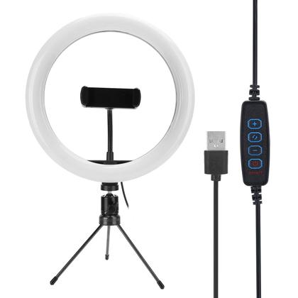 Imagem de Kit com 2 Ring Light Profissional Iluminador Tripé de Mesa Grande Luz 8" e 12"