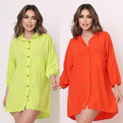 Imagem de Kit com 2 Saídas de Praia Camisão Ariel  Viscose Fresquinha e Estilosa