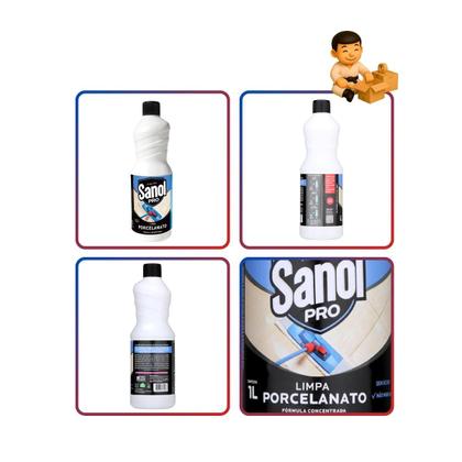 Imagem de Kit com 2 sanol pro limpa porcelanato 1l