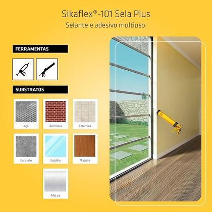 Imagem de Kit com 2 Selante Sikaflex 101 Sela PLUS 400G Cinza Sika