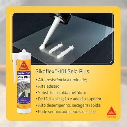 Imagem de Kit com 2 Selante Sikaflex 101 Sela PLUS 400G Cinza Sika