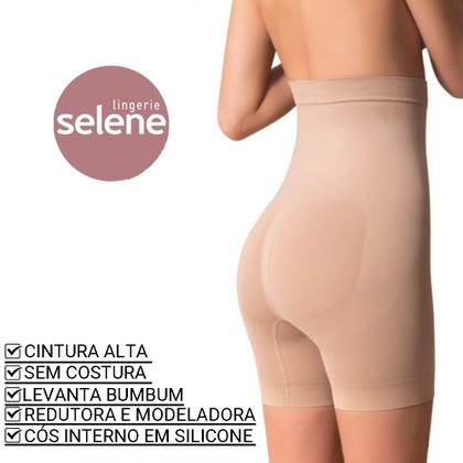 Imagem de kit com 2 Shorts Cinta Modeladora Alta Compressão Cintura Alta Sinta Modelo Up Sem Costura