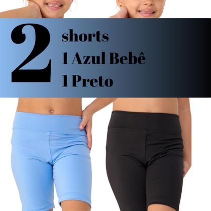 Imagem de Kit com 2 Shorts infantis- JinkingStore para meninas lisa básica