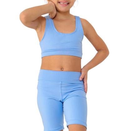 Imagem de Kit com 2 Shorts infantis- JinkingStore para meninas lisa básica