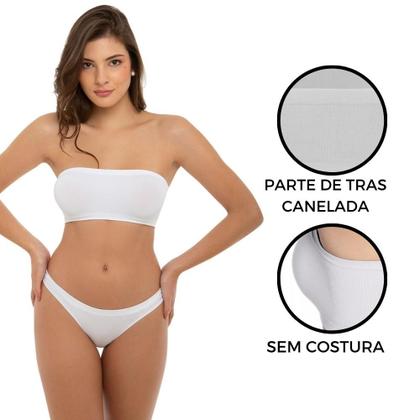 Imagem de Kit com 2 Soutien Poliamida Top Feminino Sutiã Sem Costura Sem Bojo Segura Seios Faixa Trifil