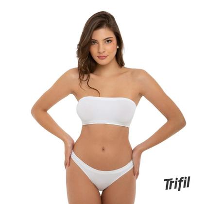 Imagem de Kit com 2 Soutien Poliamida Top Feminino Sutiã Sem Costura Sem Bojo Segura Seios Faixa Trifil