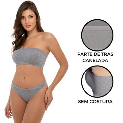 Imagem de Kit com 2 Soutien Poliamida Top Feminino Sutiã Sem Costura Sem Bojo Segura Seios Faixa Trifil